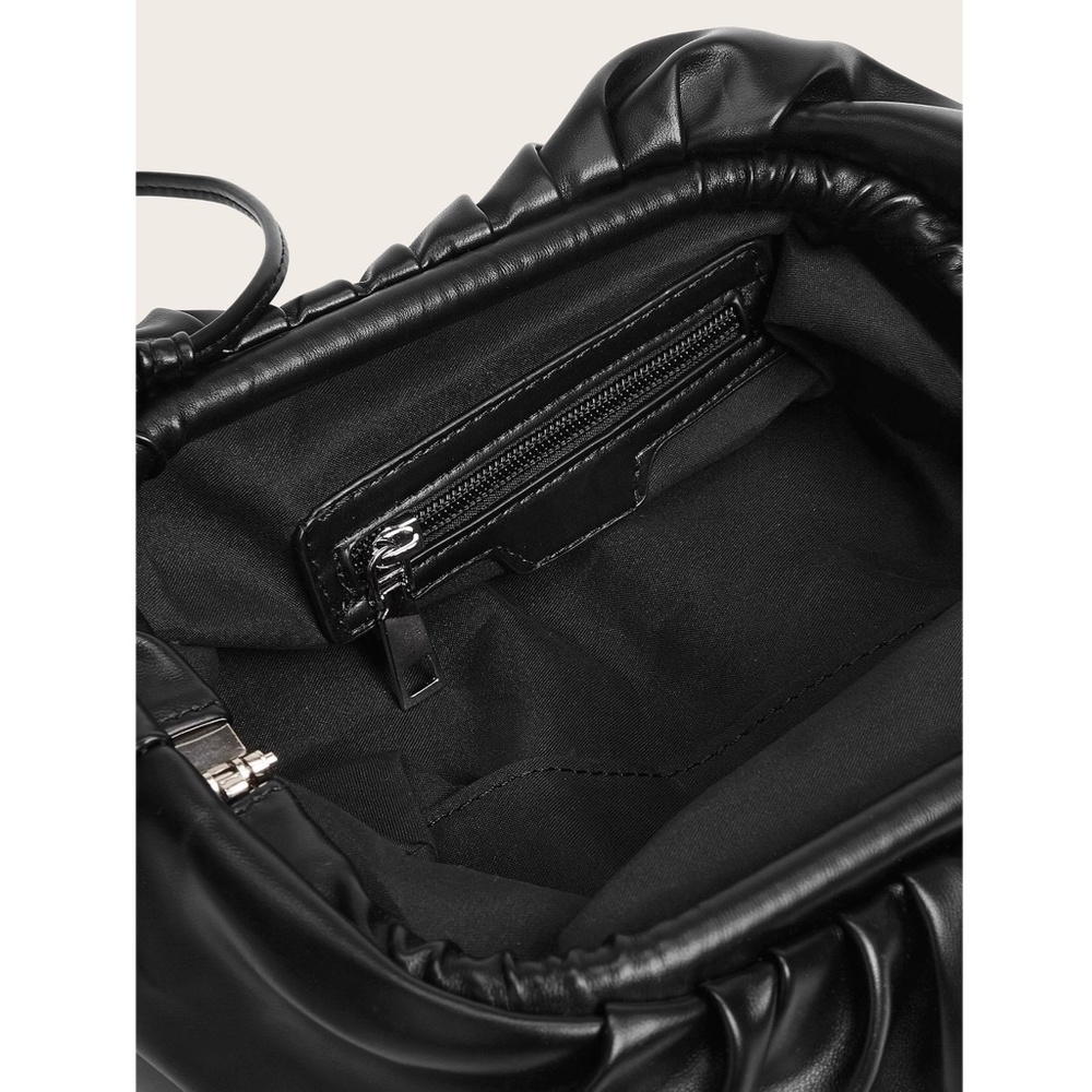 Clutch Pouch Ruched Vegan Leather - Picture 4 of 10